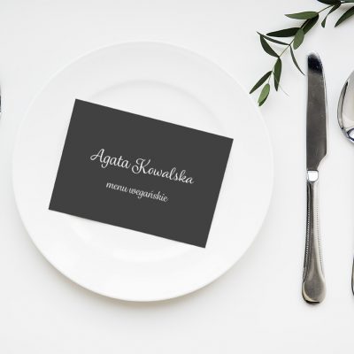 Paper card design space on a plate mockup